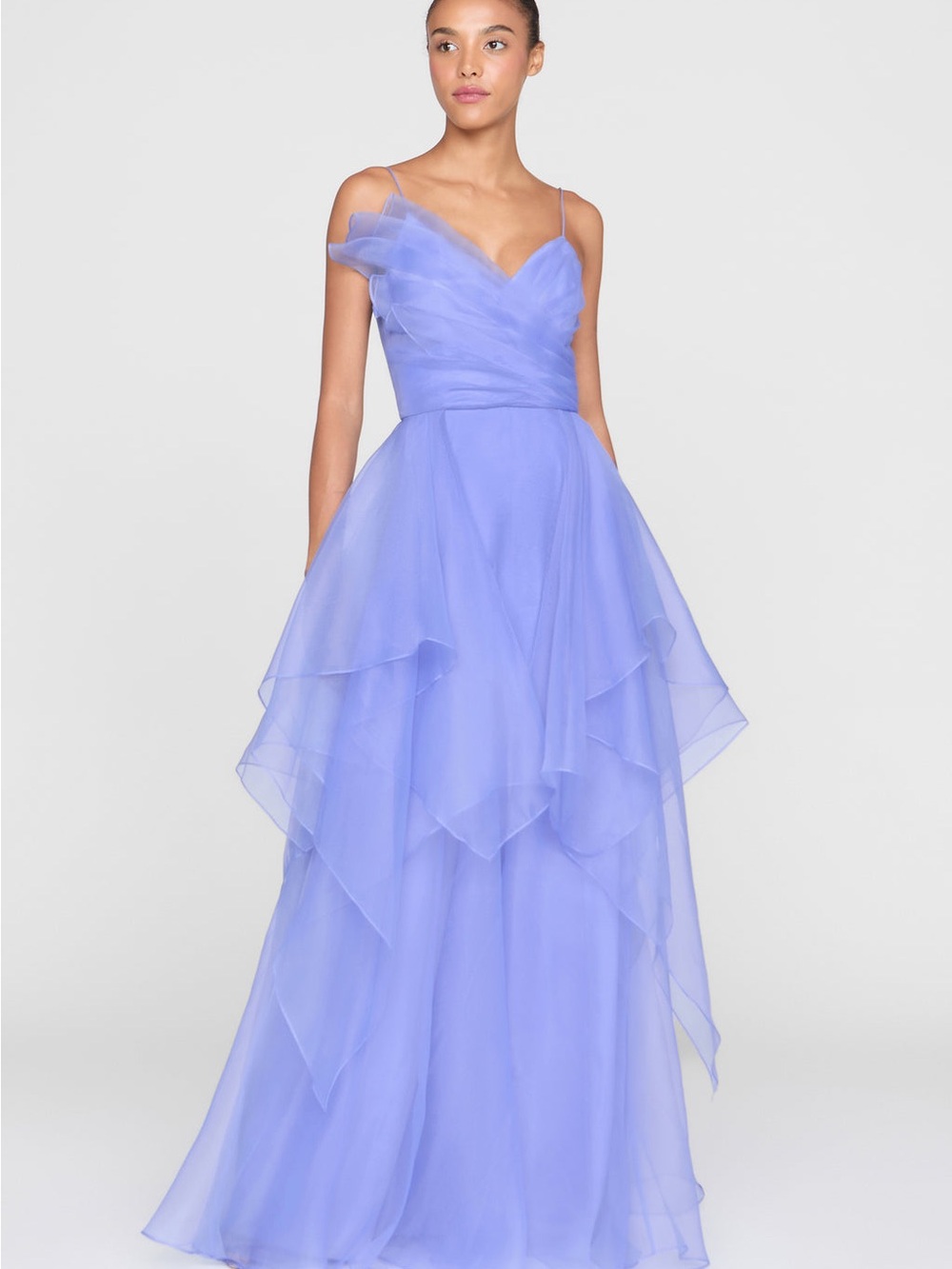 Theia Adessia Strapless Tiered Gown Deep Periwinkle Size 4 NWT - Picture 6 of 12